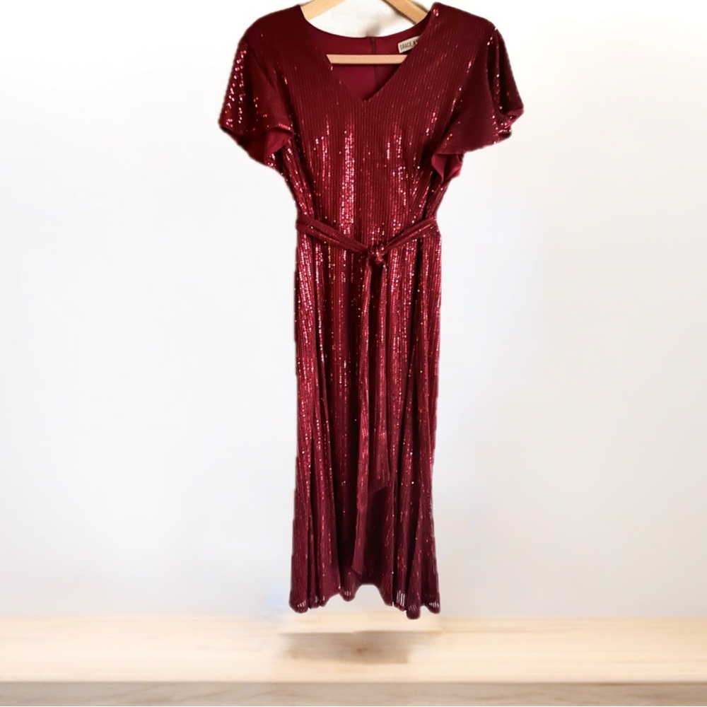 ❤️Formal Sequin Dress Cap Sleeve Elegant Mermaid Dress Glitter Sparkly Cocktail.